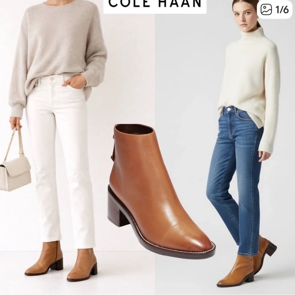 Cole Haan Grand 360 Leather Winnie Boots. NWOT Excellent Condition